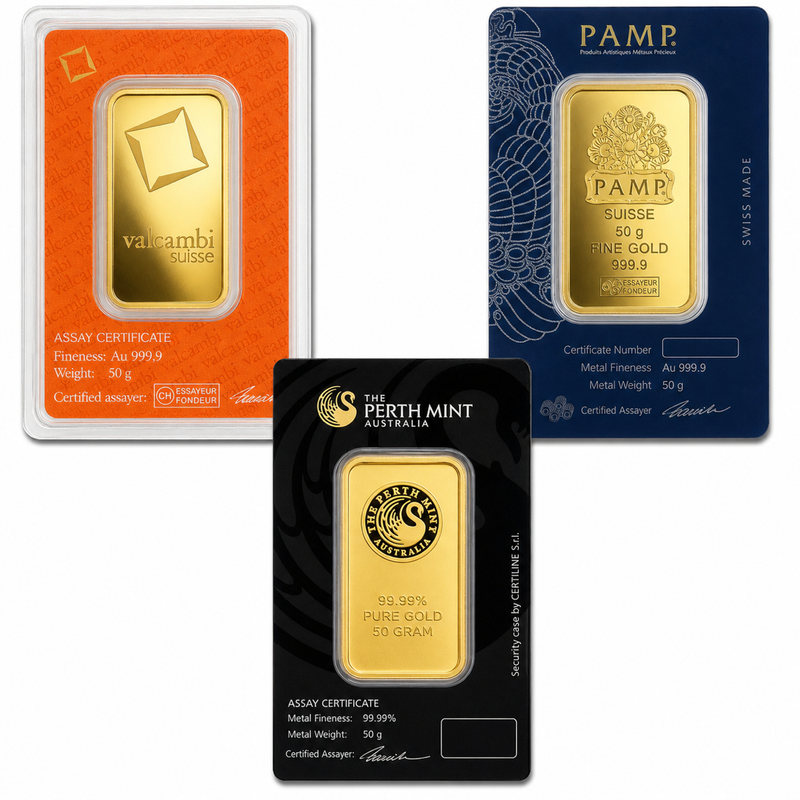 Gold Bar 50 Gram Sealed & Random Brand view 2