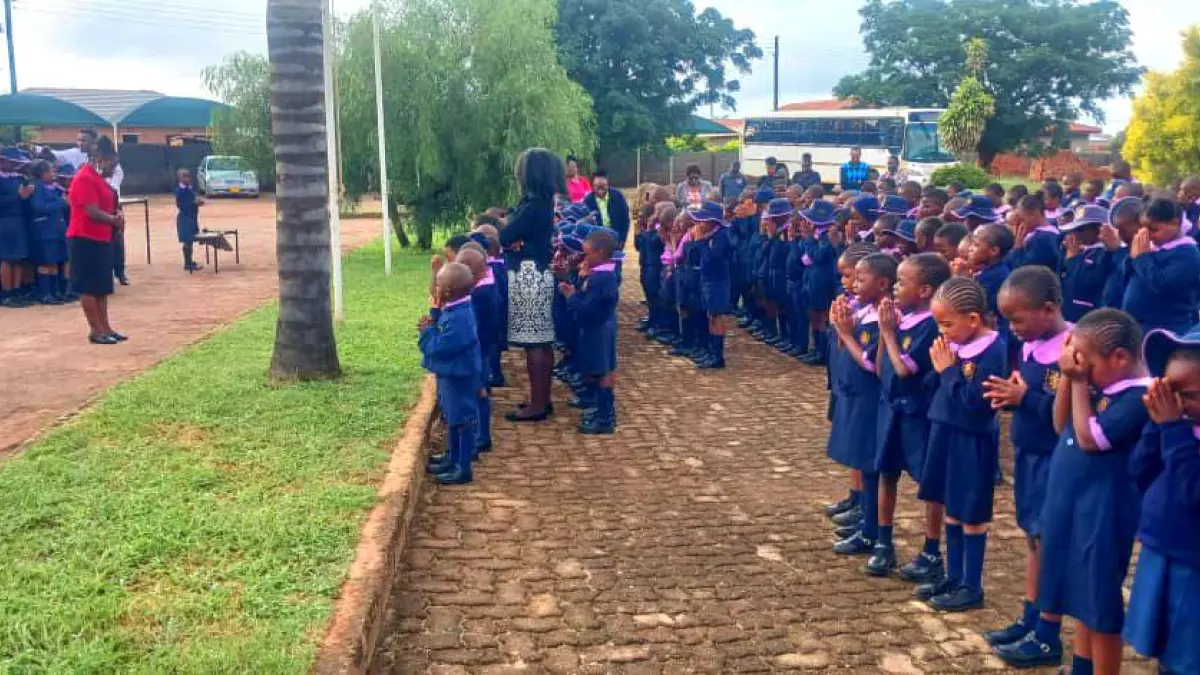 Amazon Primary School Pupils during assembly