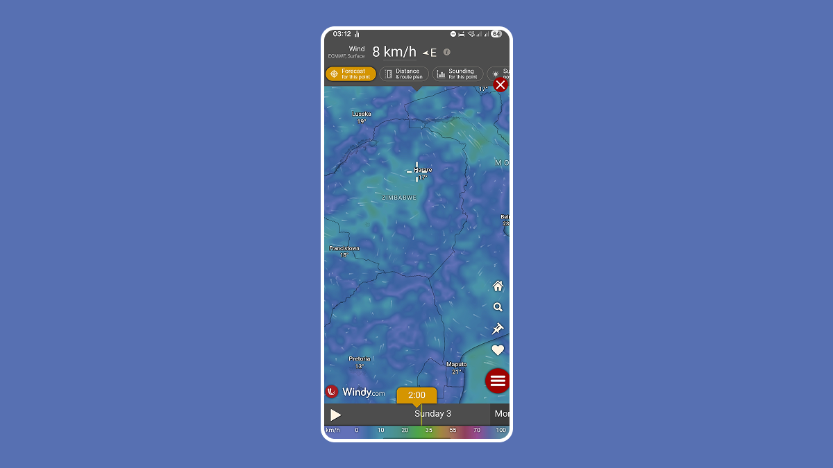 Windy.com android app screenshot