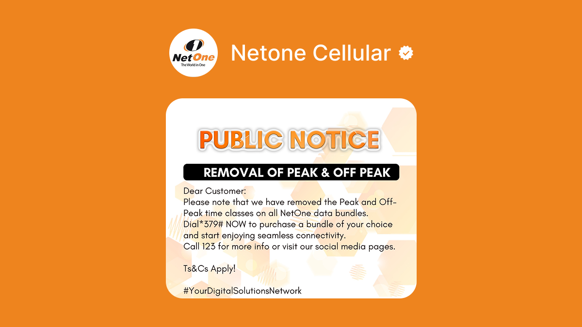 NetOne Scraps Off-Peak Data Bundles After CCZ Intervention