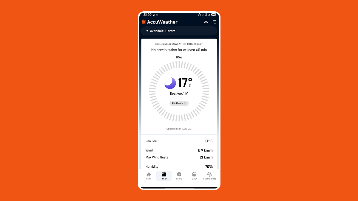 Accuweather android app screenshot