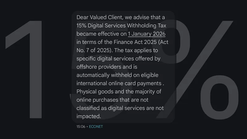Zimbabwe Enforces 15% Withholding Tax | IBZIM News Zimbabwe Enforces 15% Withholding Tax | IBZIM News