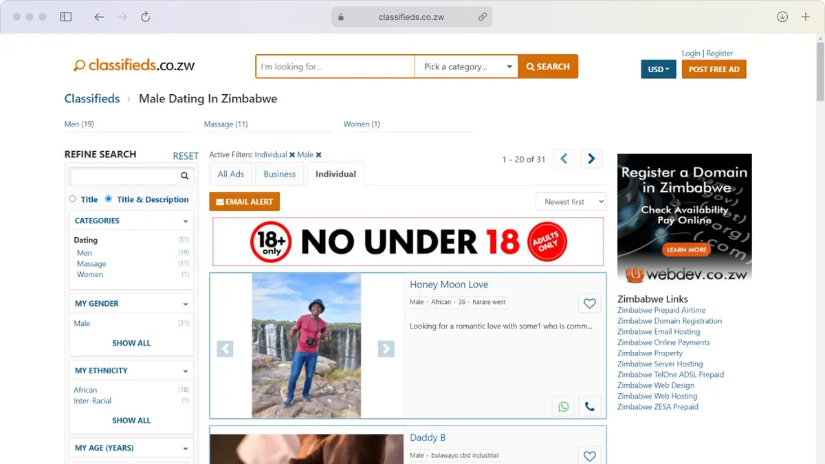 #5 Best dating platform for Zimbabweans: Zim Classified #5 Best dating platform for Zimbabweans: Zim Classified