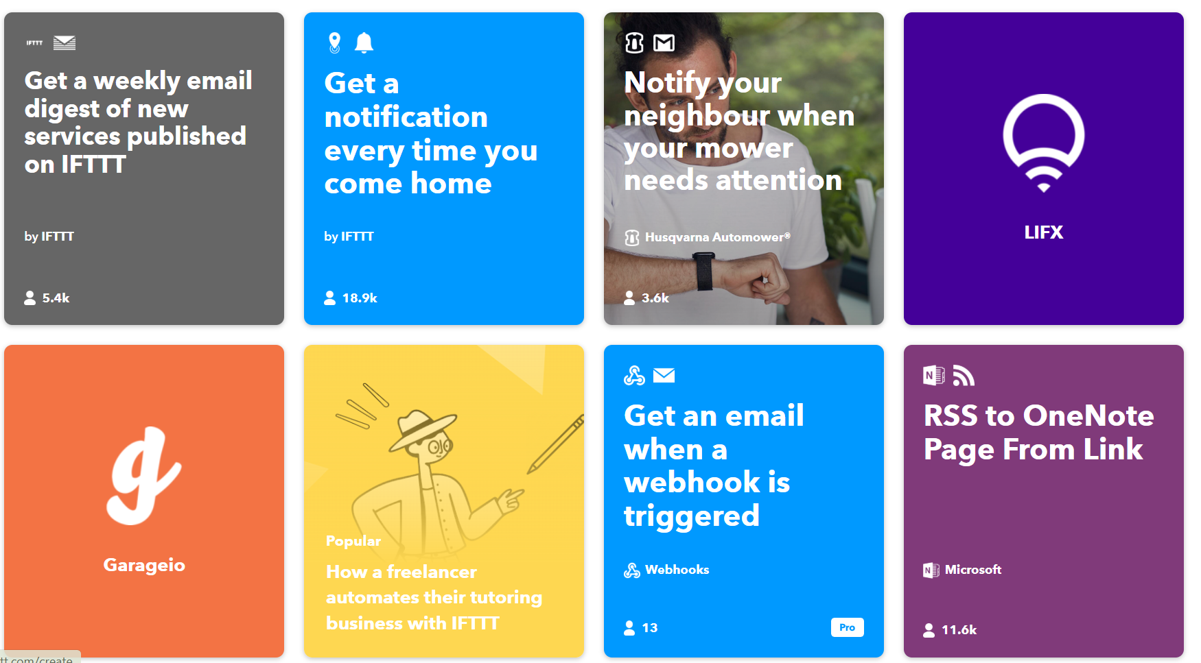 IFTTT Library of Pre-built Automations