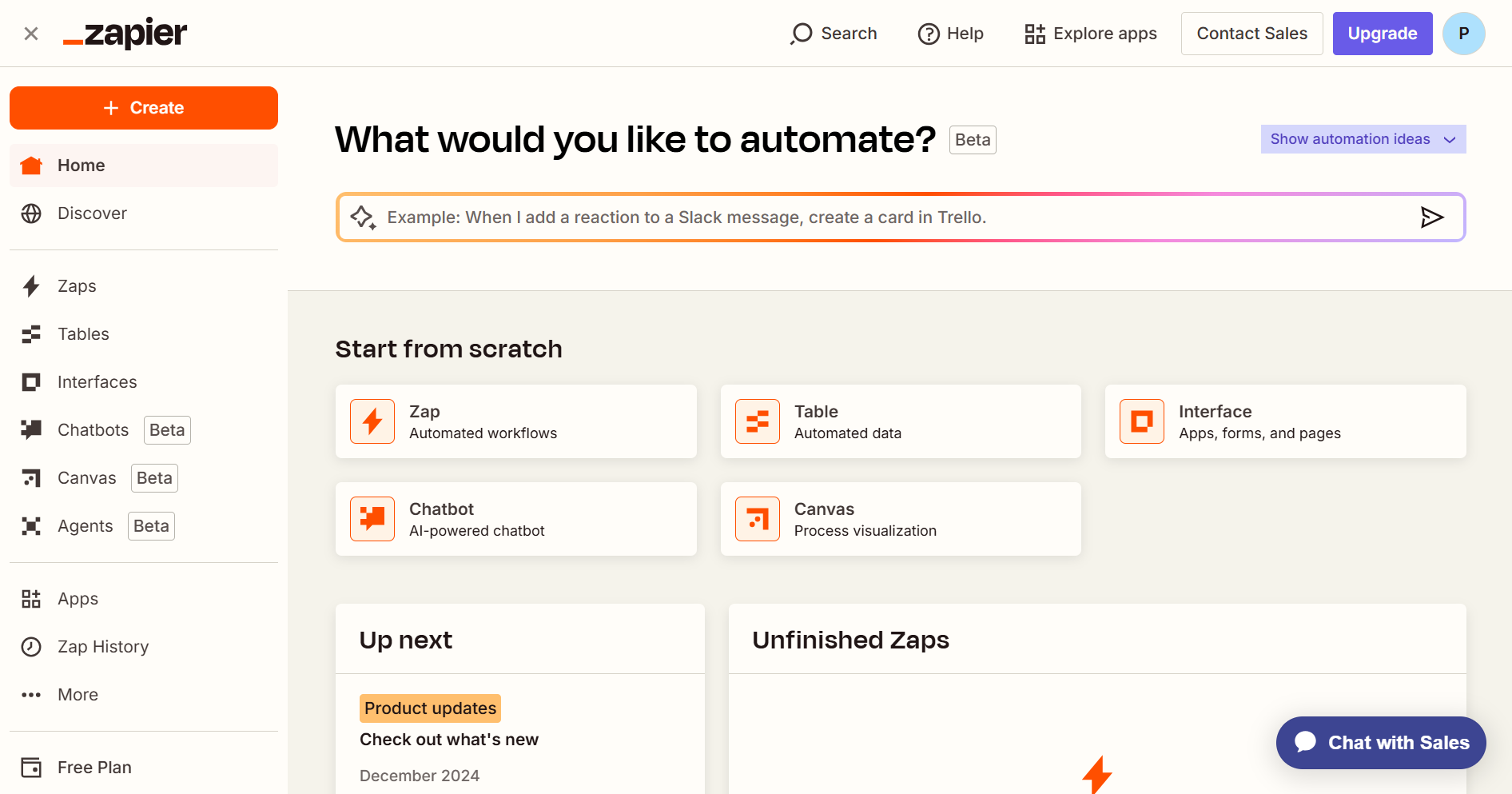 Zapier Dashboard UI