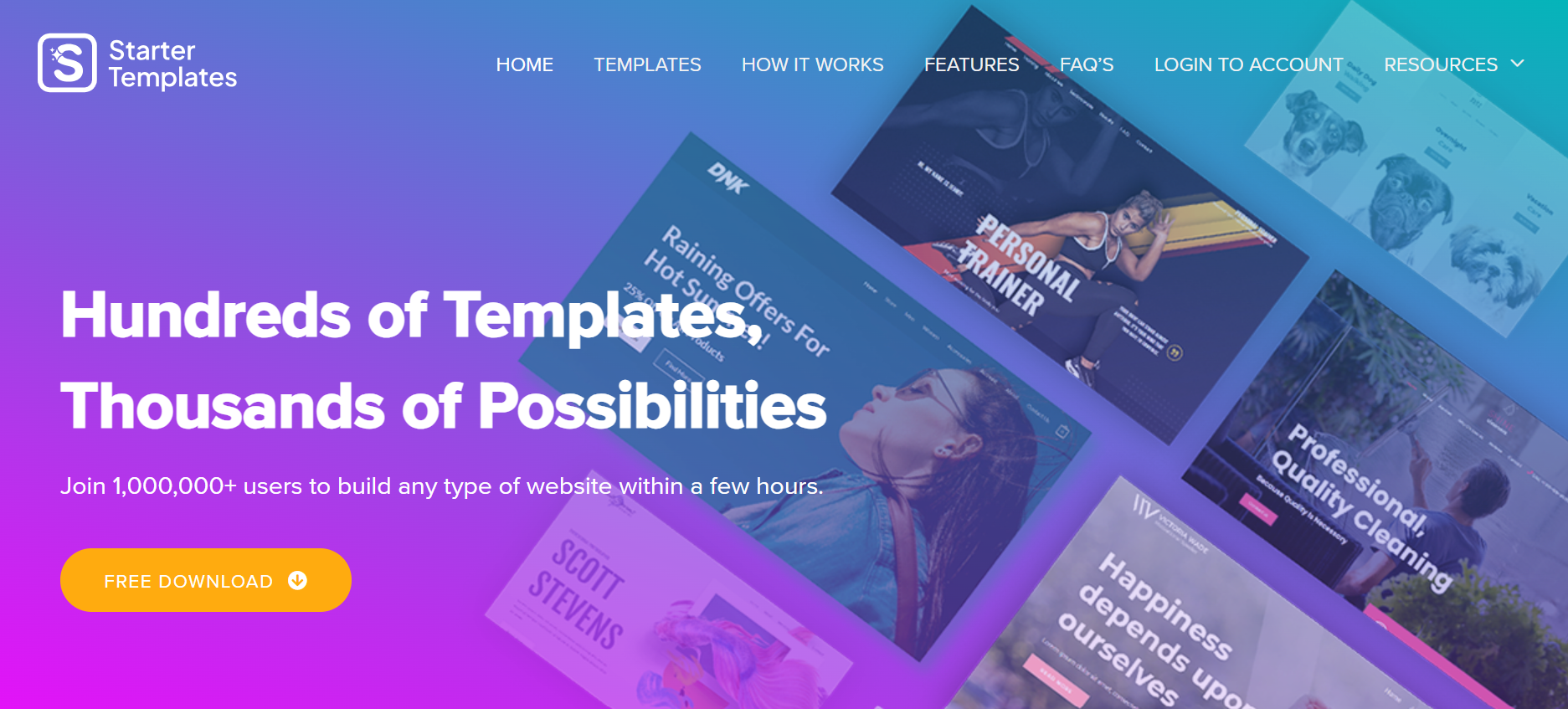 Starter Templates Landing Page