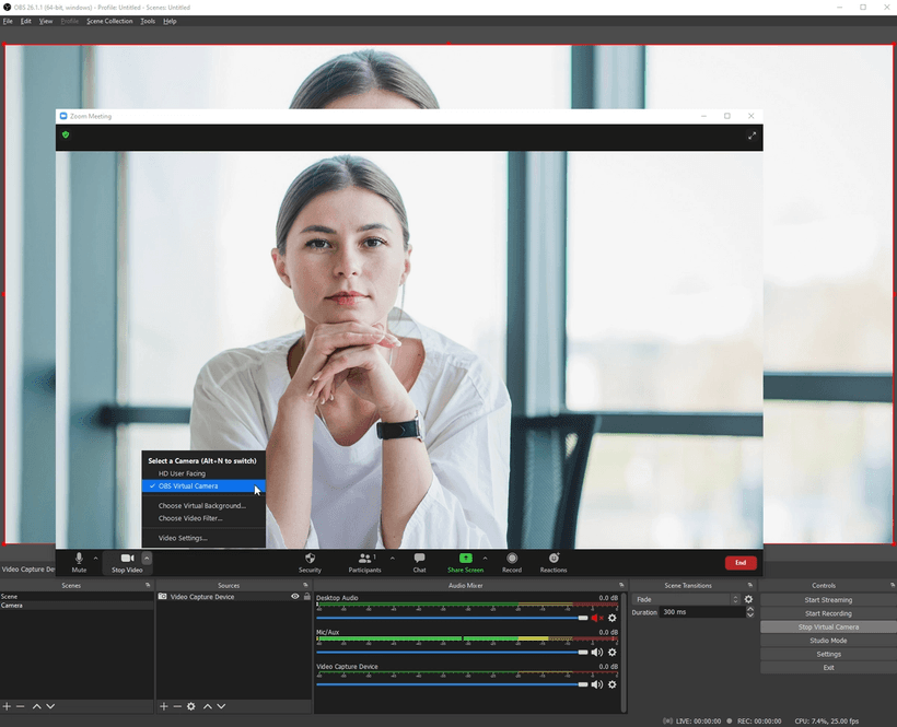 Get Broadcasting How to screen record Zoom OBS corporate presentation interview