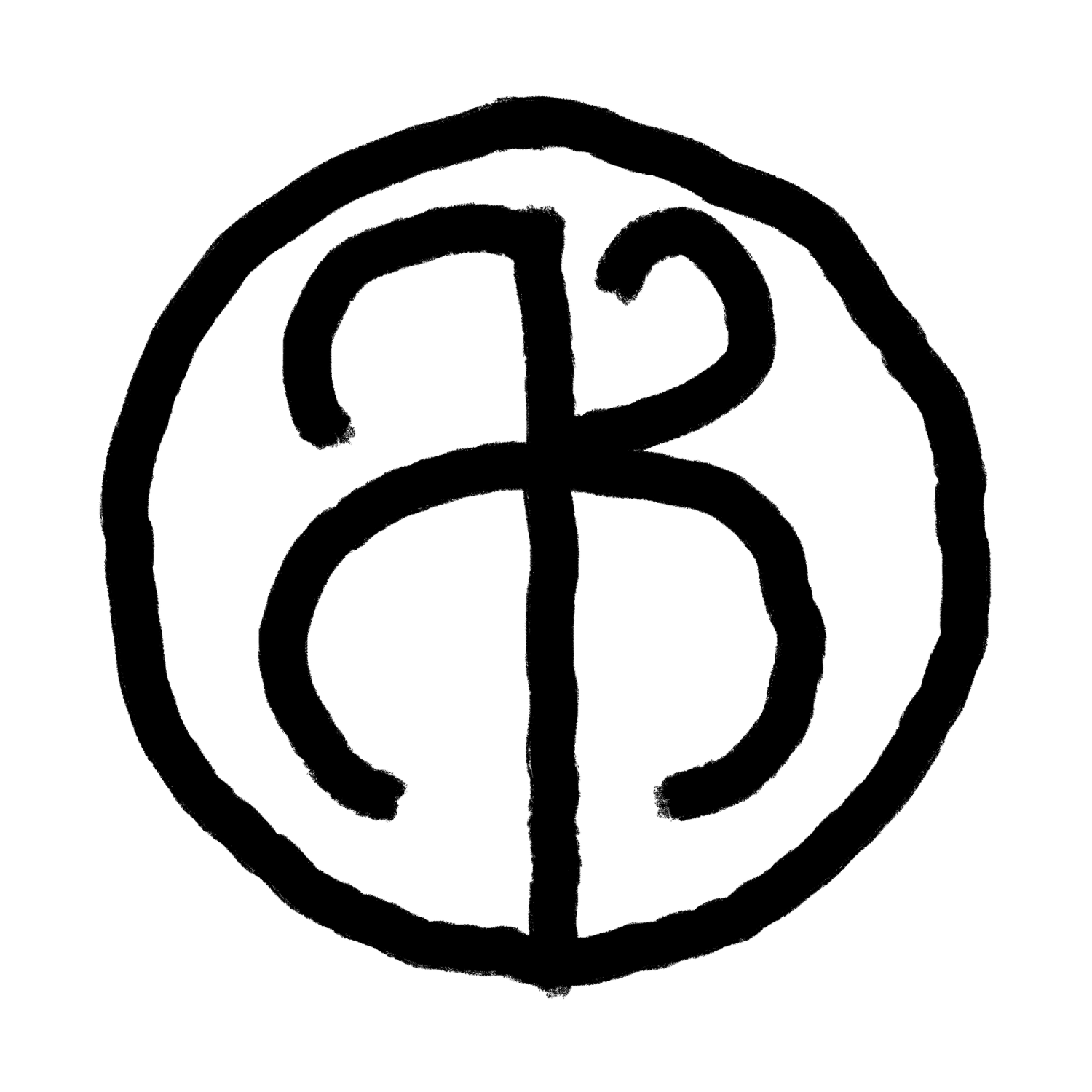 circular sigil with wiggling lines inside.