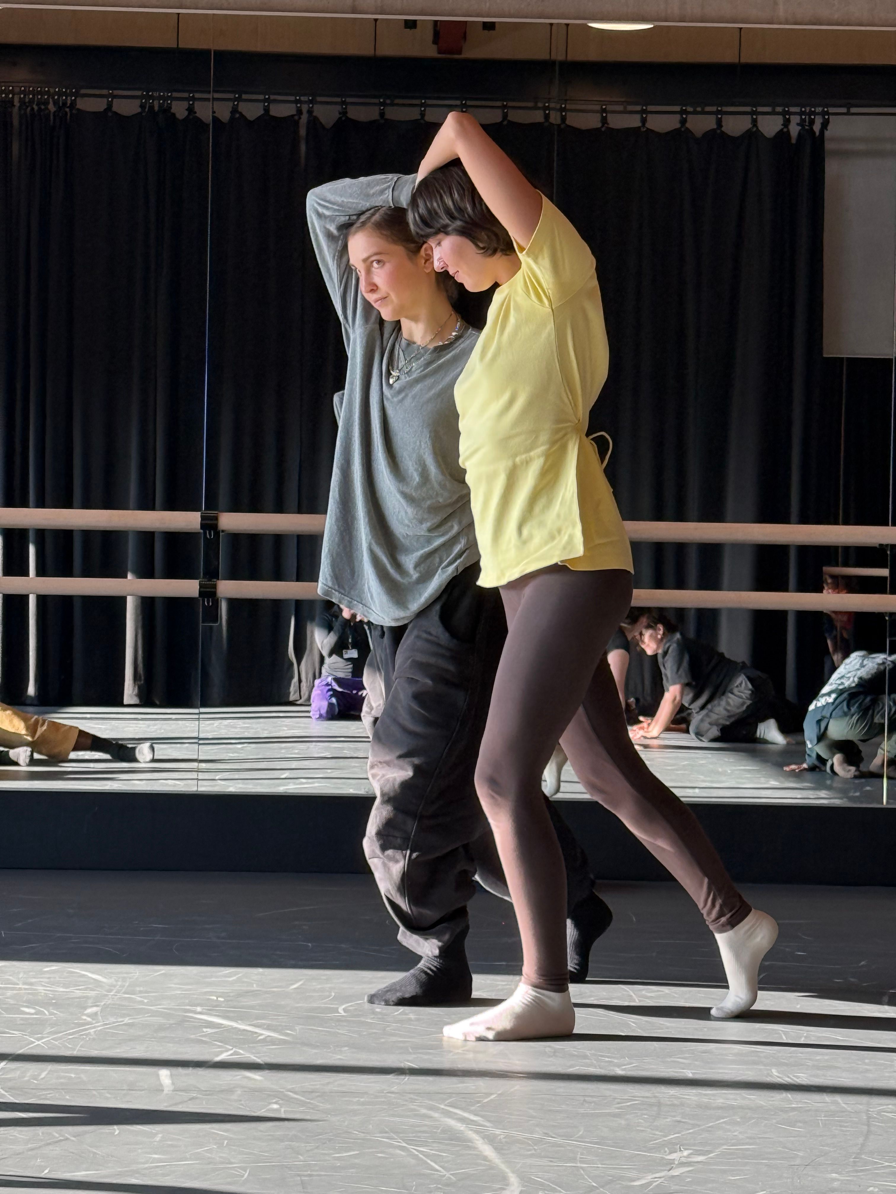 two people moving together