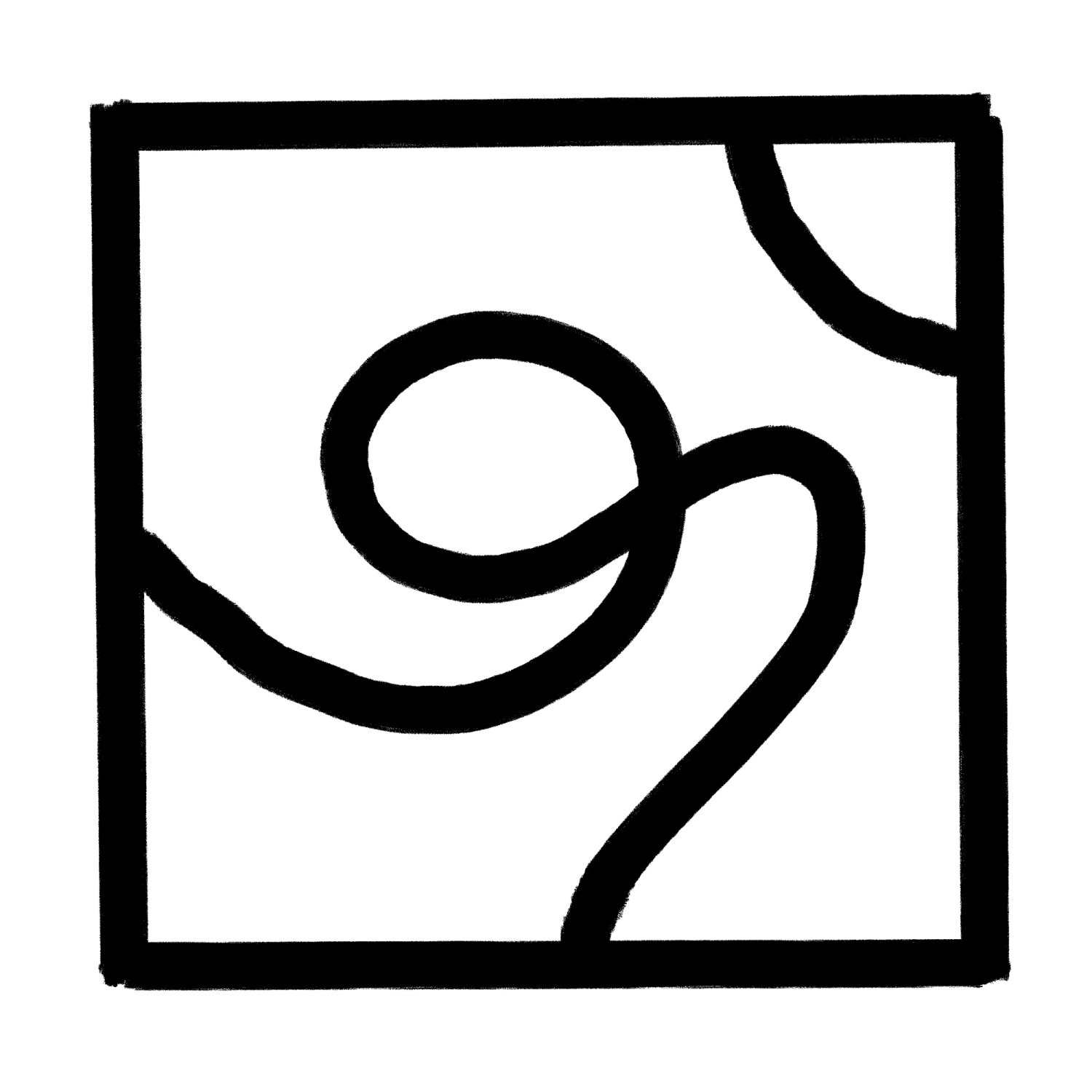 square sigil with squiggly lines.