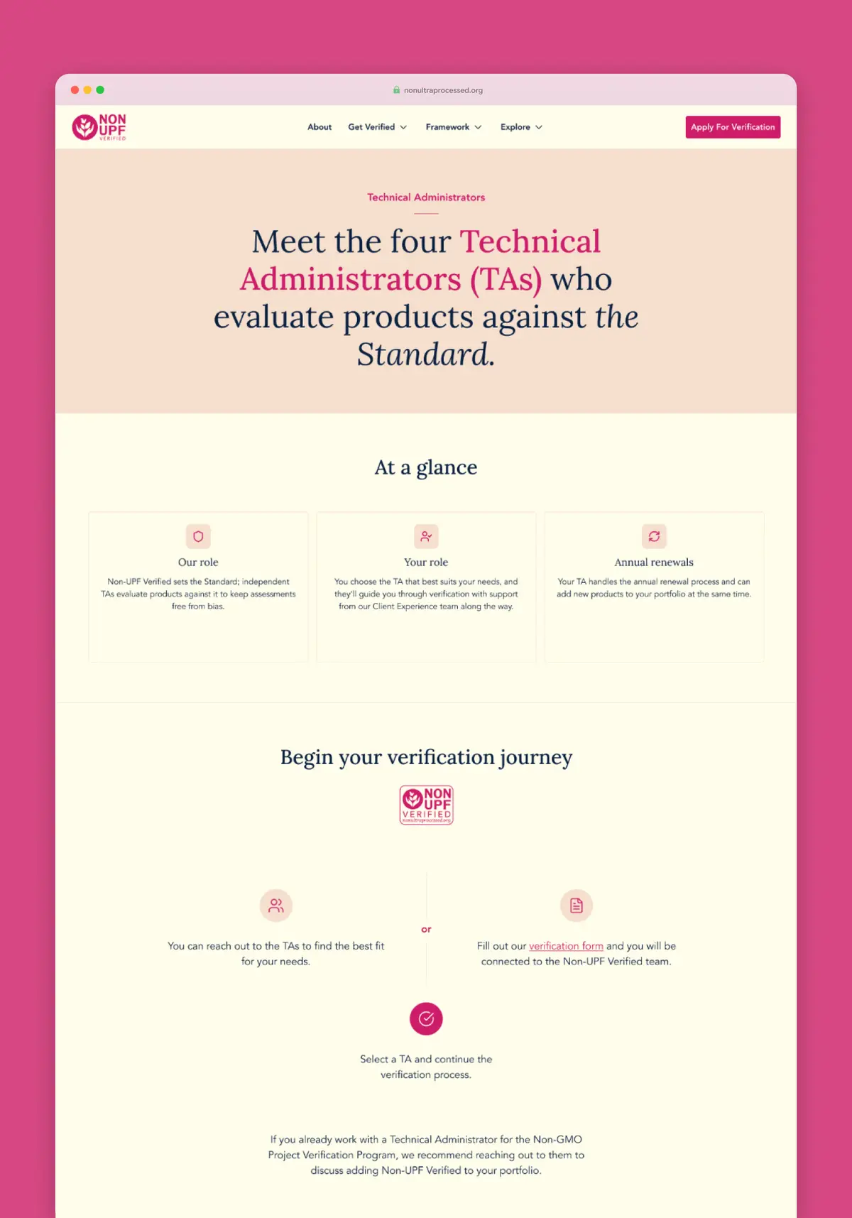Technical Administrator page.