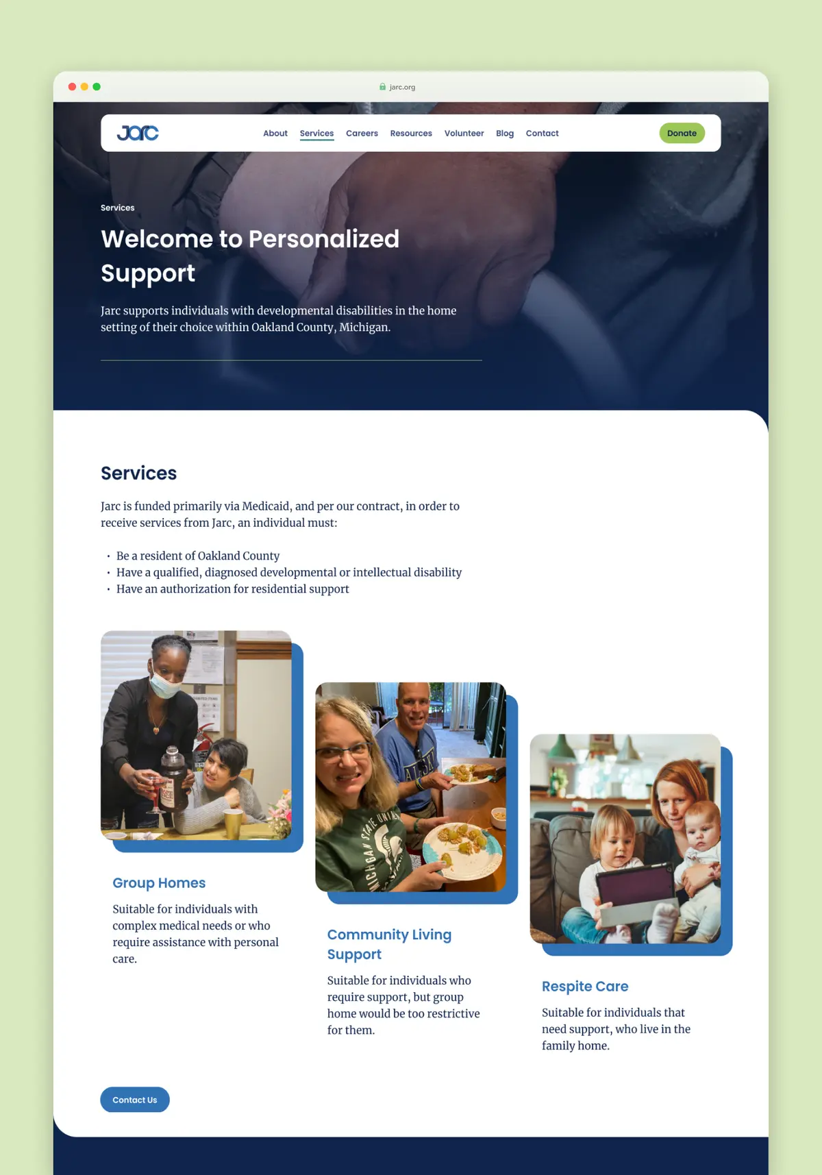 Jarc services page.