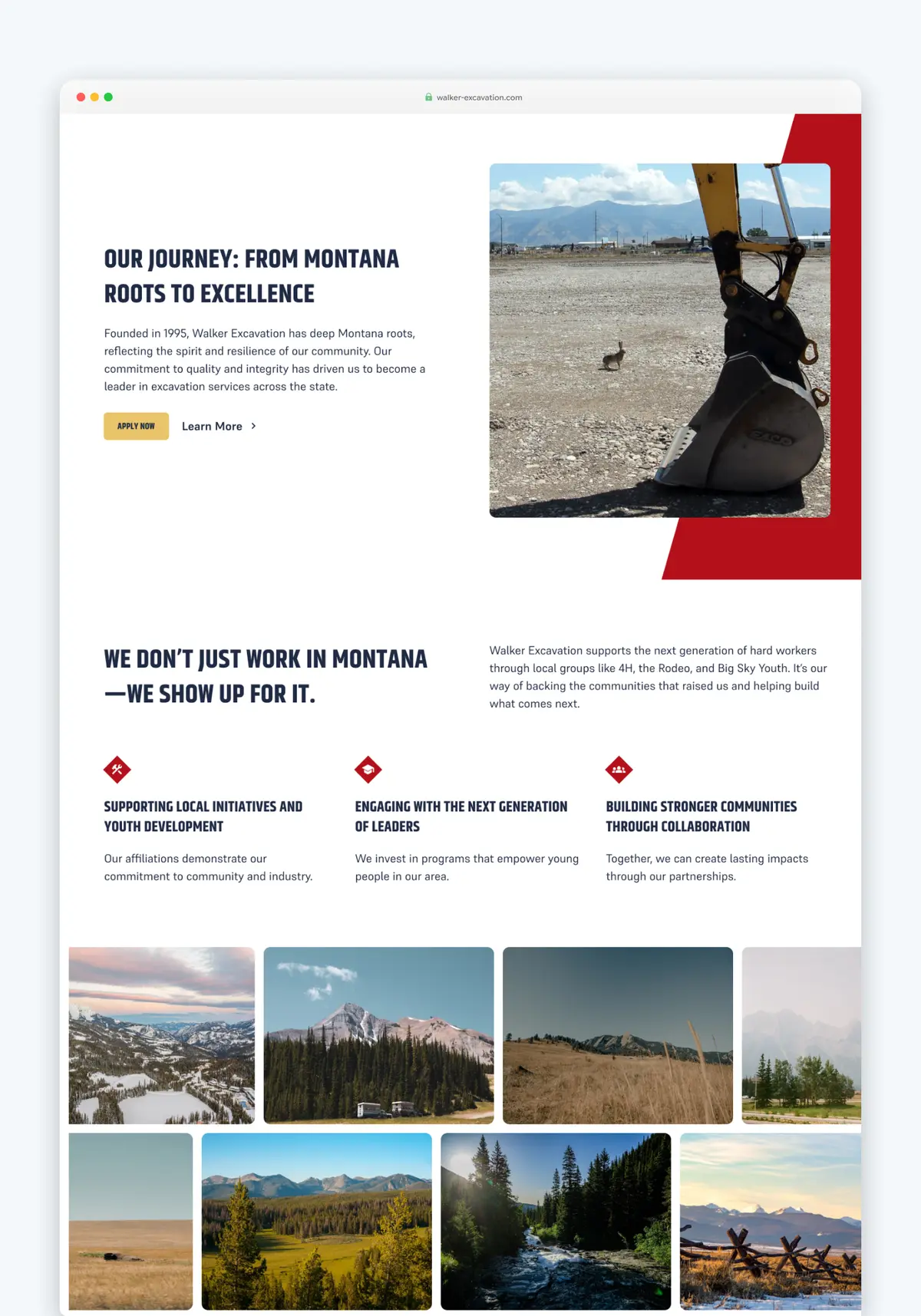 Walker Excavation mission page.