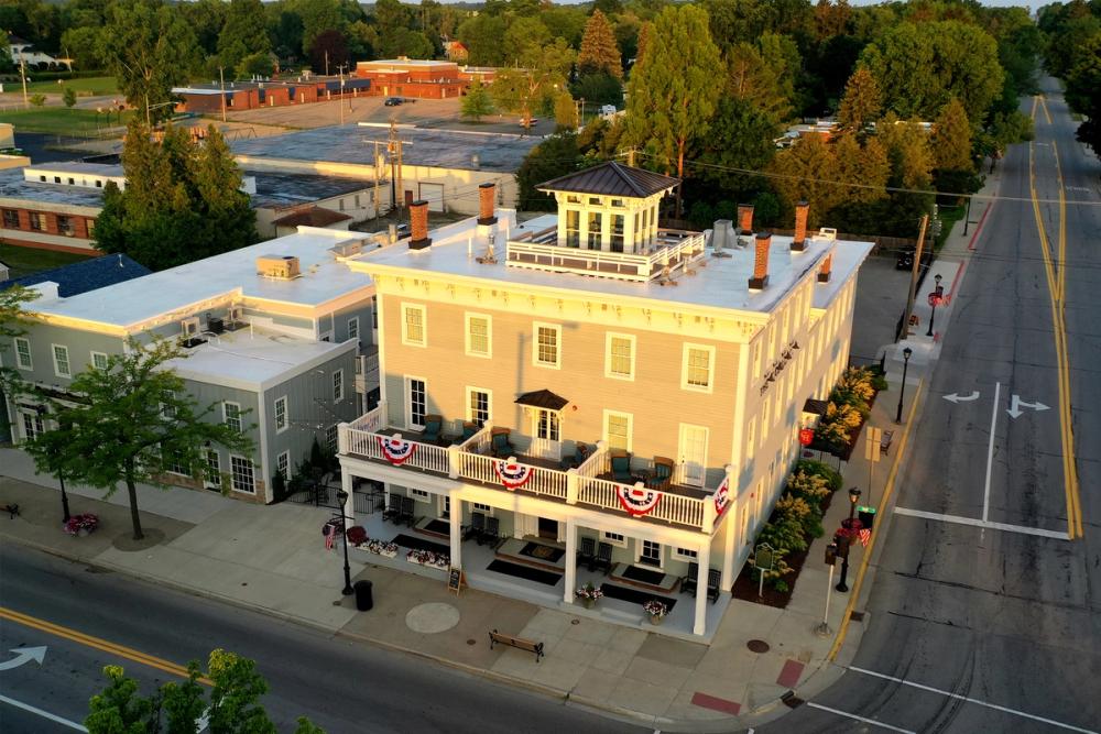 Historic Cadillac house at sunrise