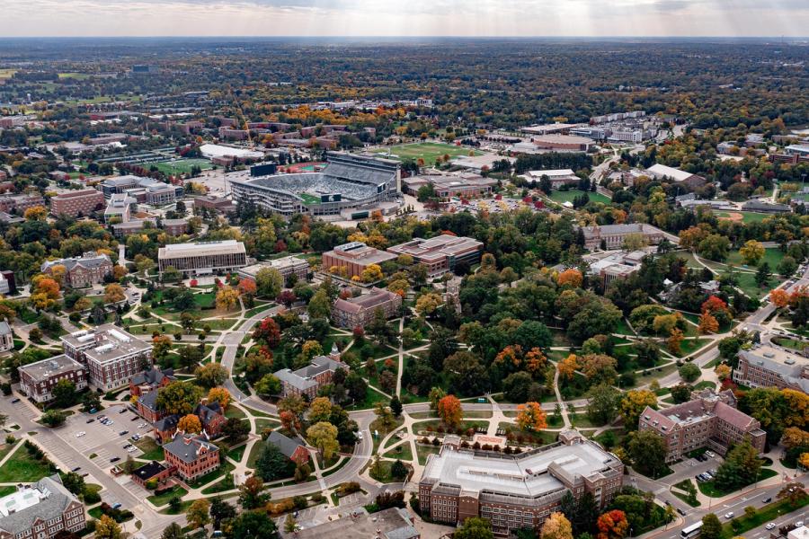 Michigan state campus during fall