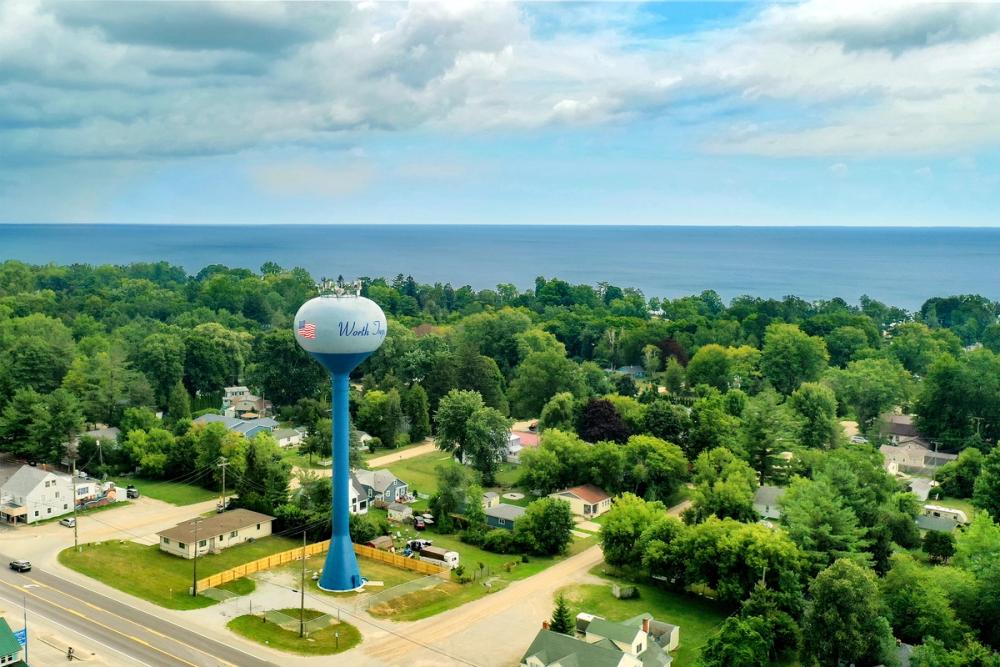 Water town in Lexington with Lake Huron in the Backgorund