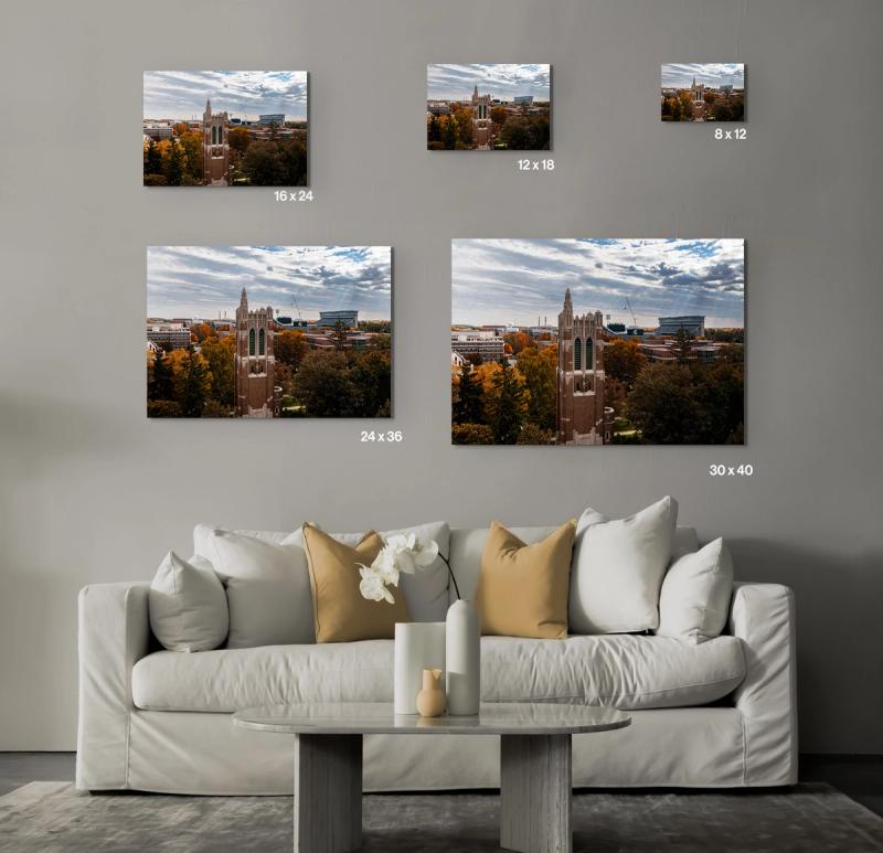 metal prints hanging on wall