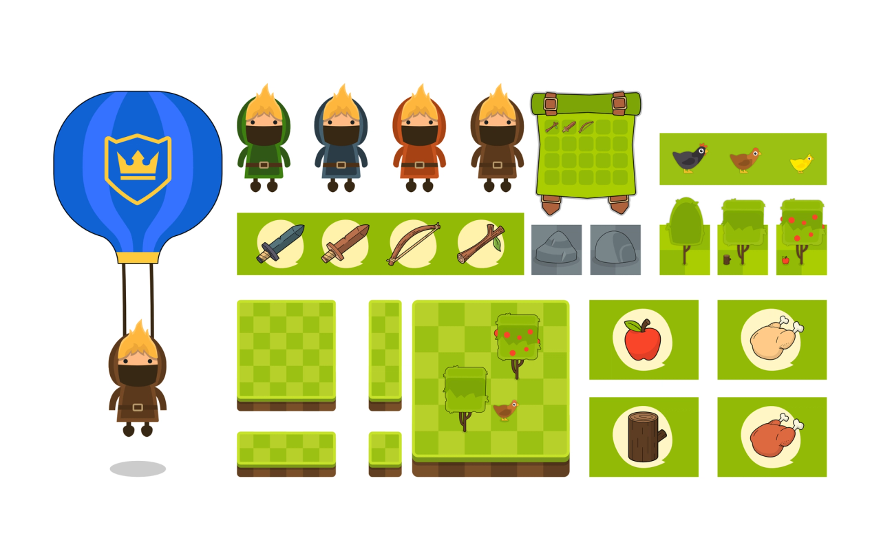 Top down game sprites and tileset