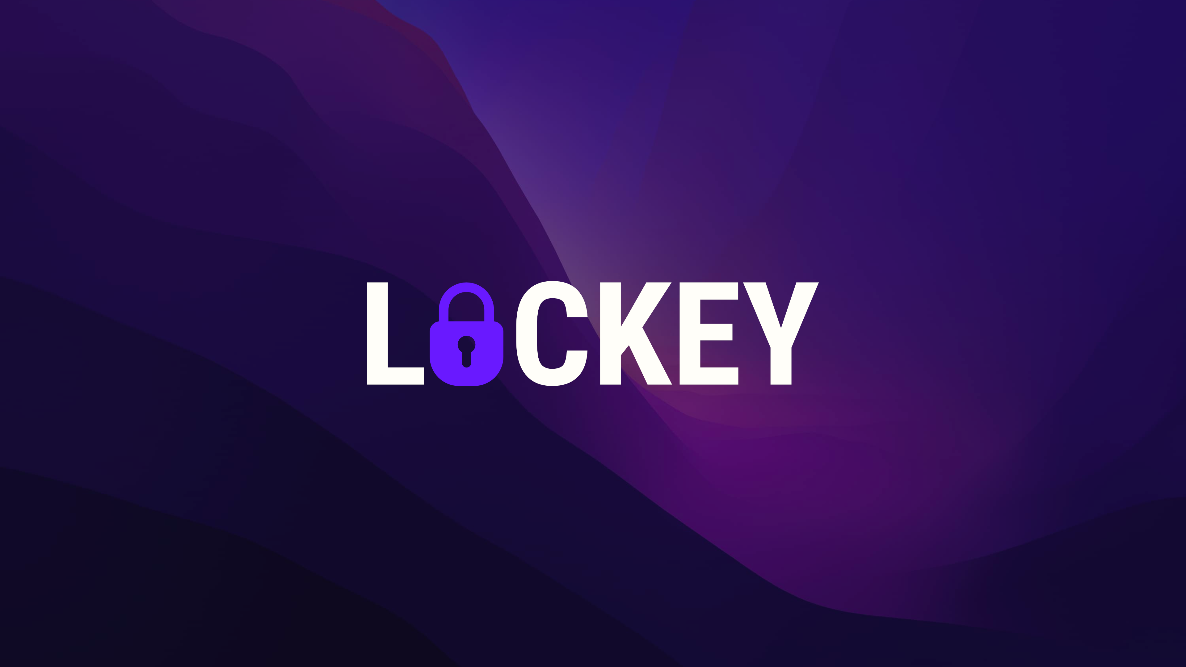LOCKEY logo wallpaper with mountain-like waves in the background