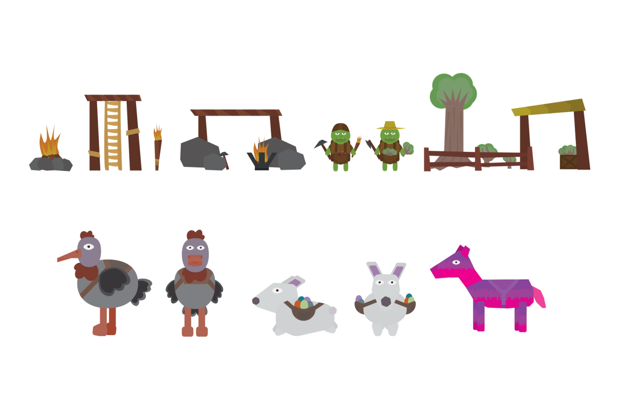 Environment and mount and animal sprites