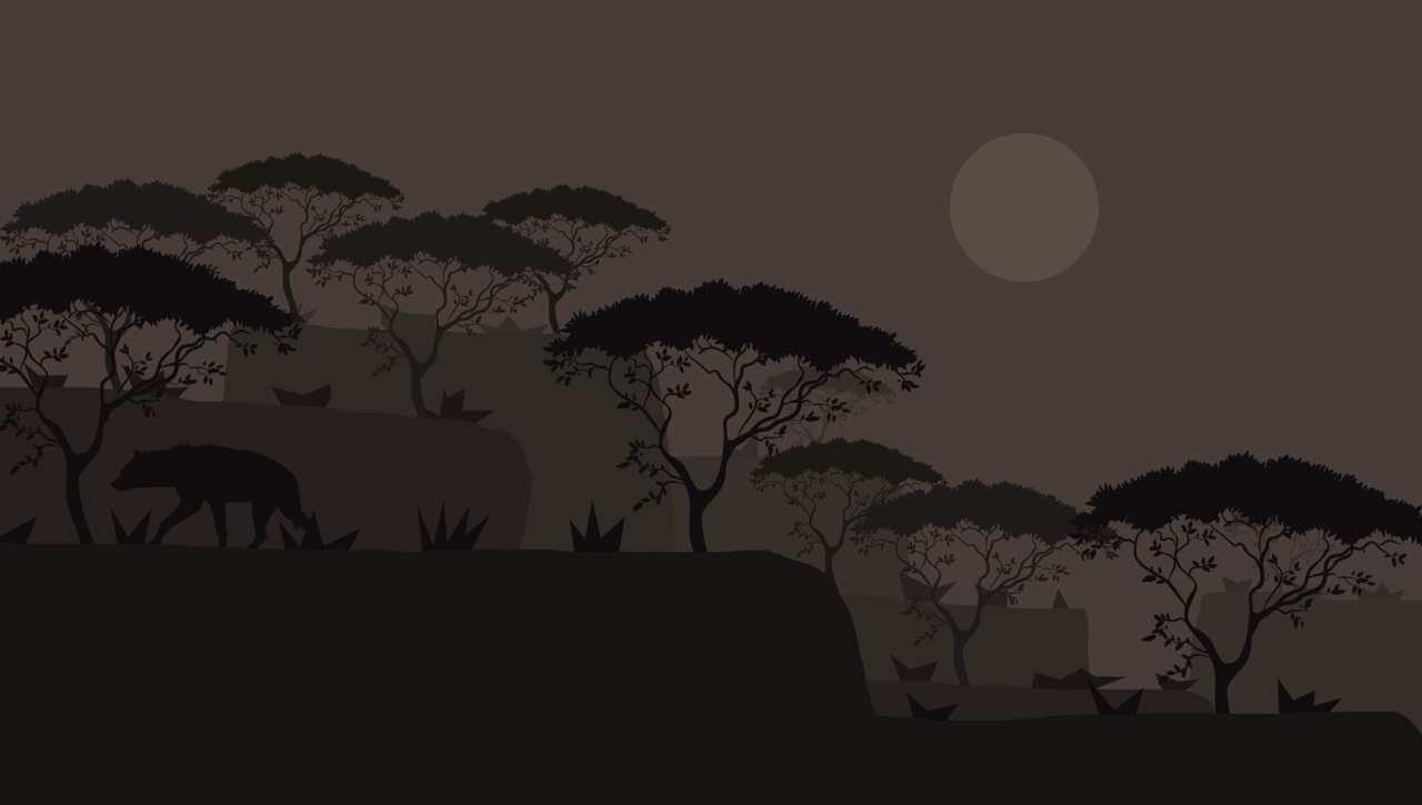 Background showing a hyena and a savanna