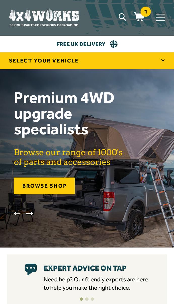 4x4 Works Mobile Homepage