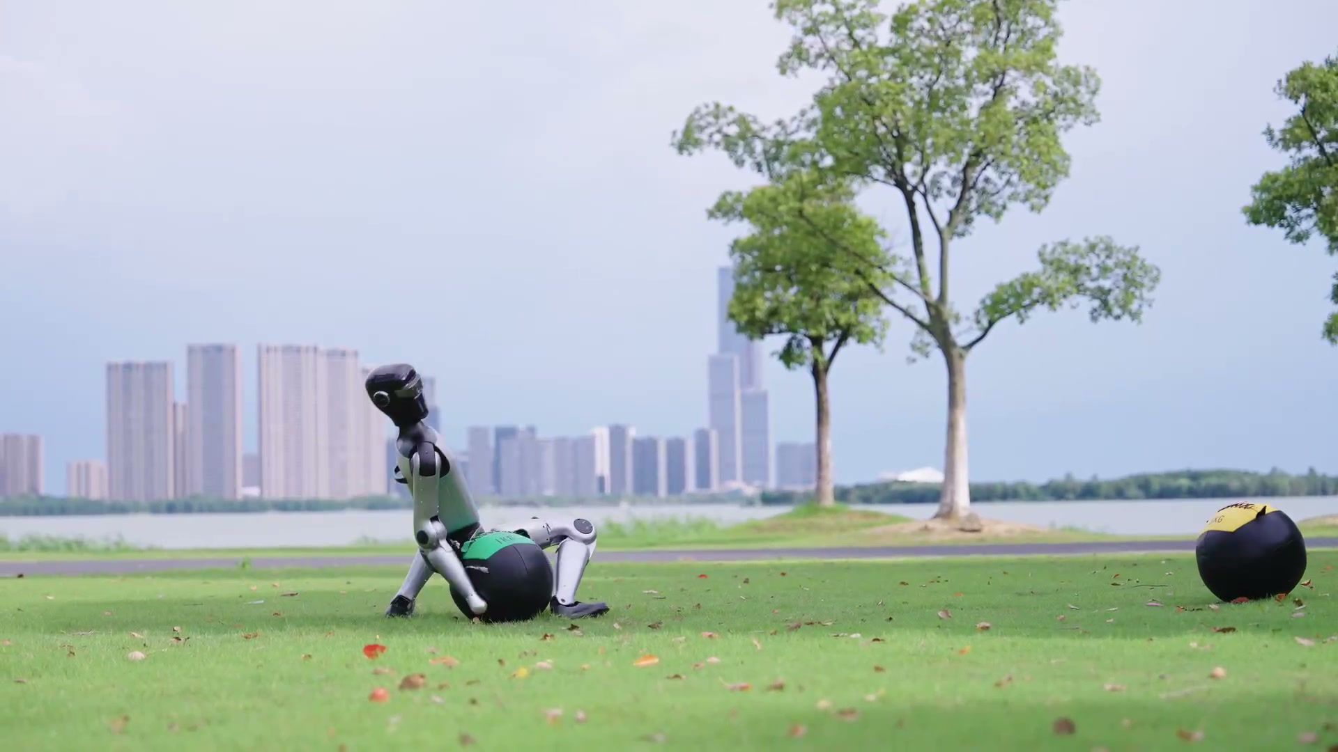 MagicBot Z1 humanoid robot demonstrating dynamic balance outdoors