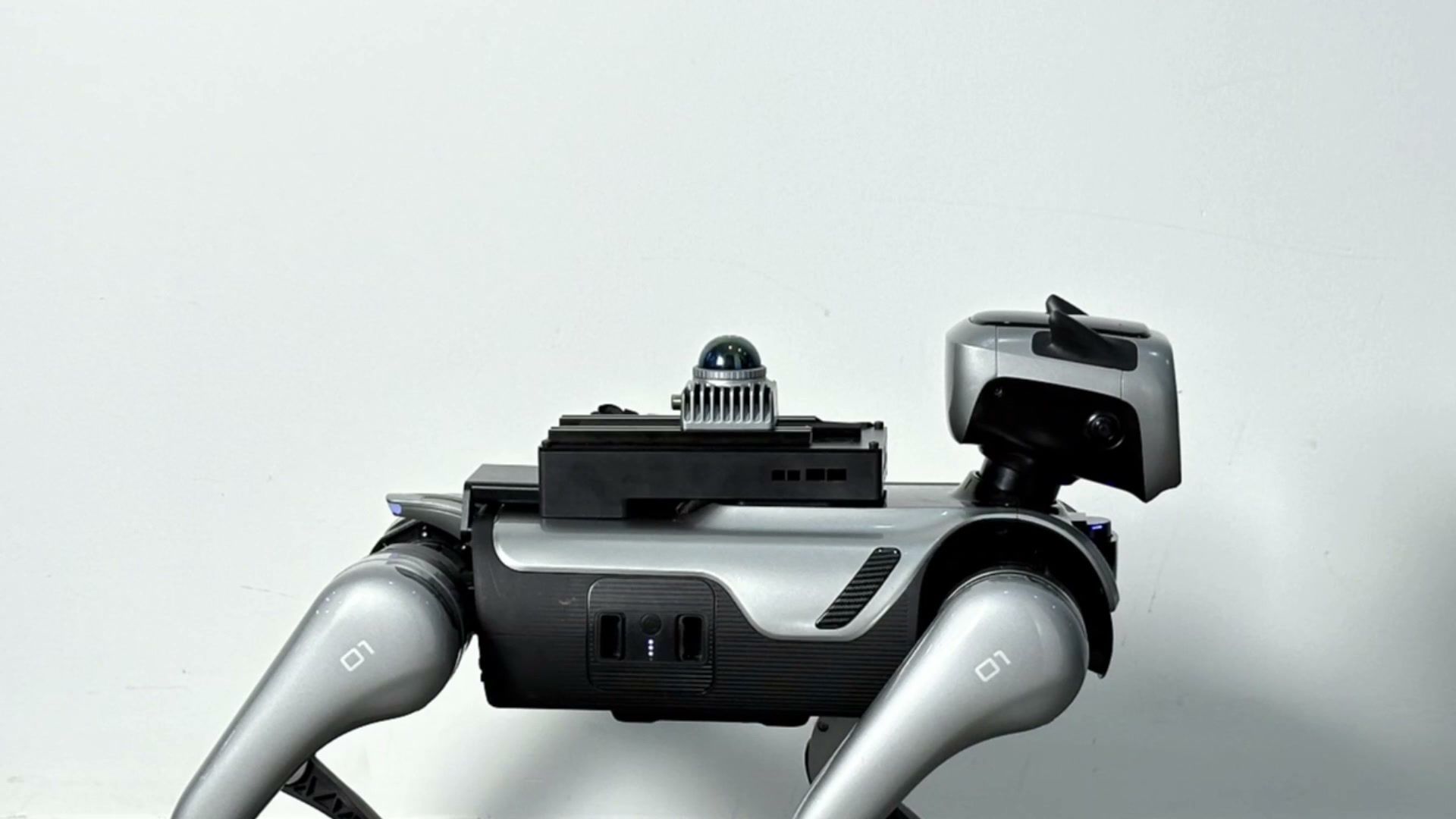 MagicDog-W wheeled quadruped robot sensor head in close-up