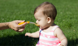 What can a child eat up to 1 year of age?