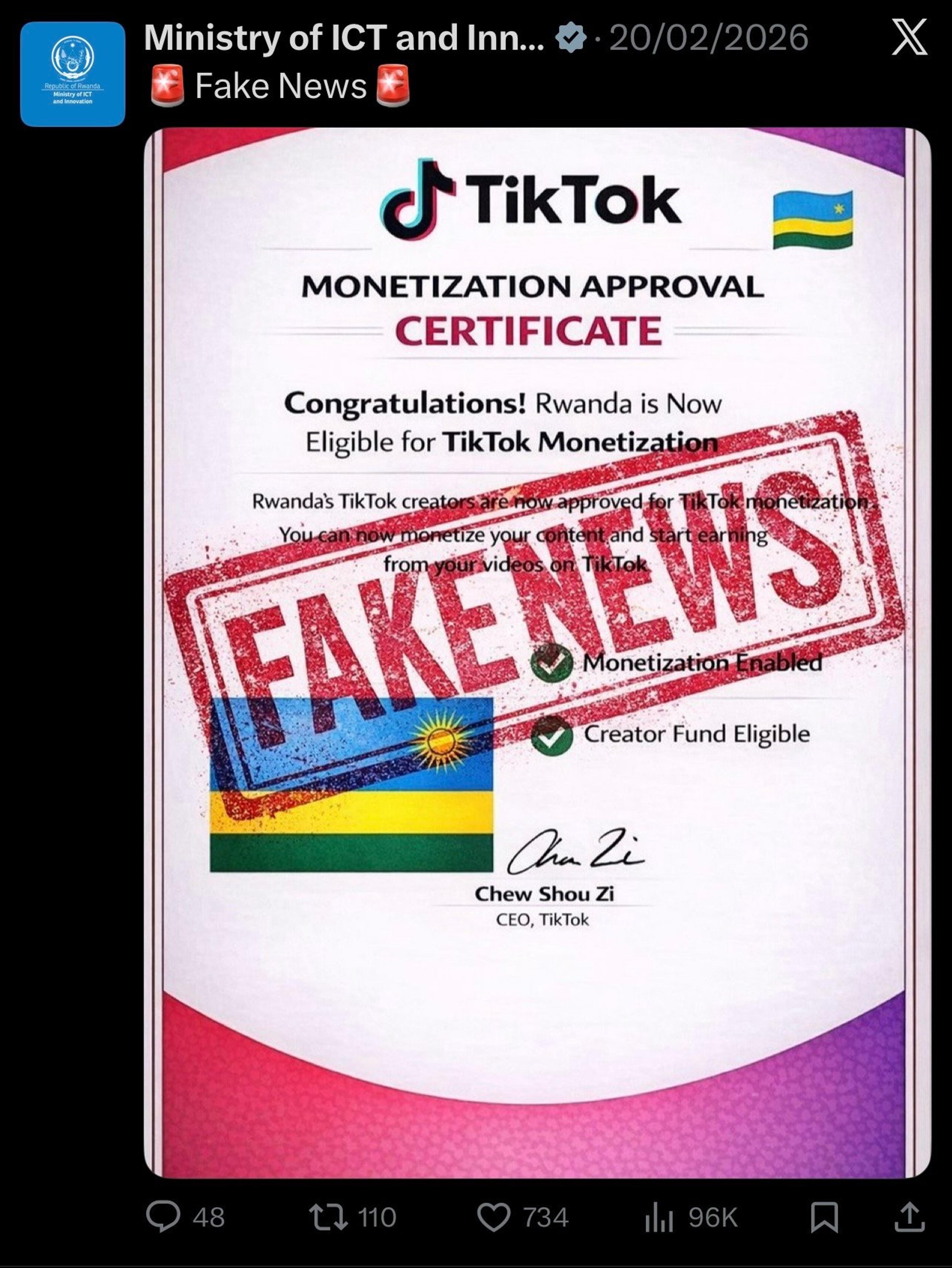 RWANDA: TikTok Monetization Still Not Available Despite Viral Claims