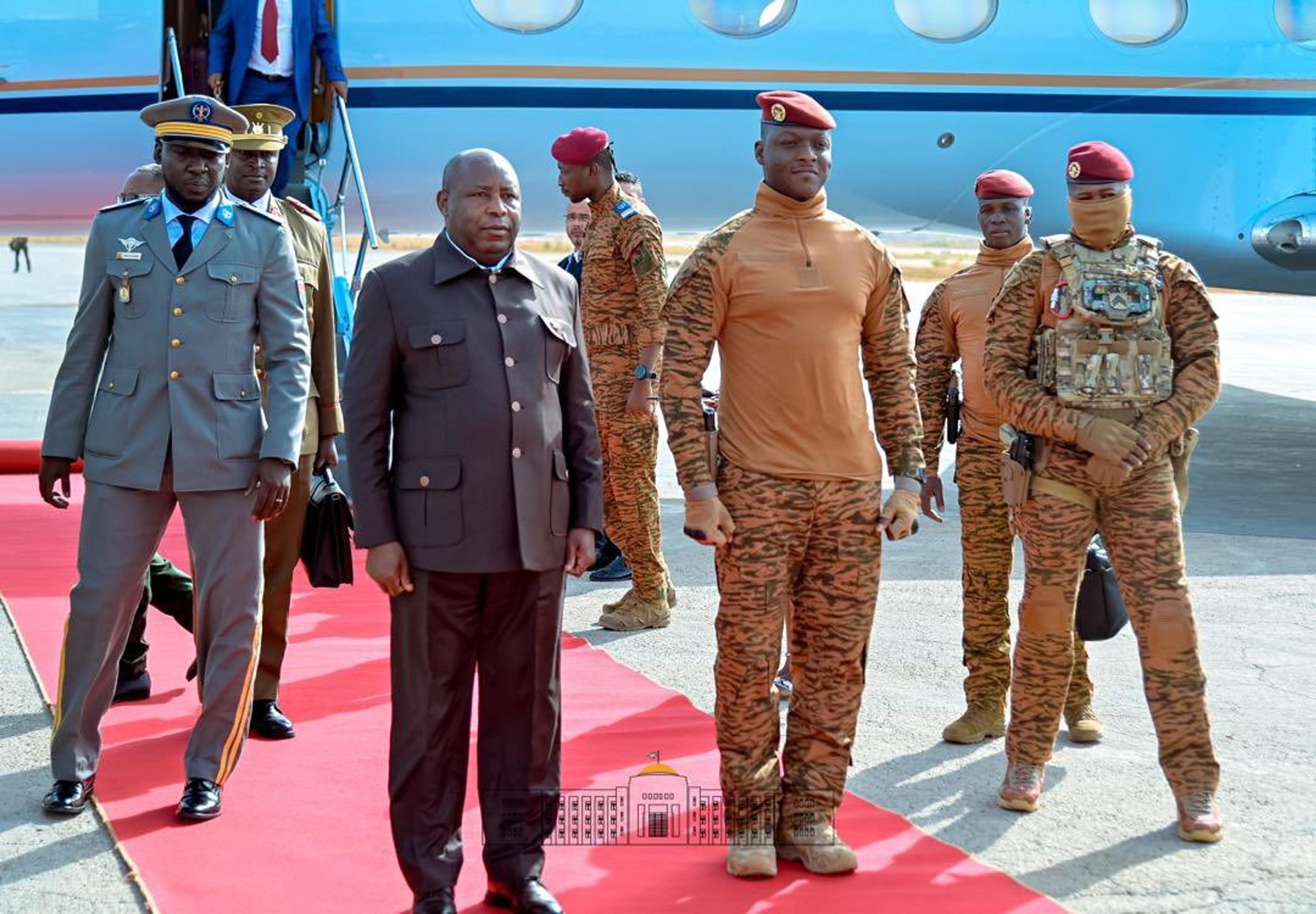 The head of the African Union flew to Ouagadougou for a meeting with Burkina Faso's military leader