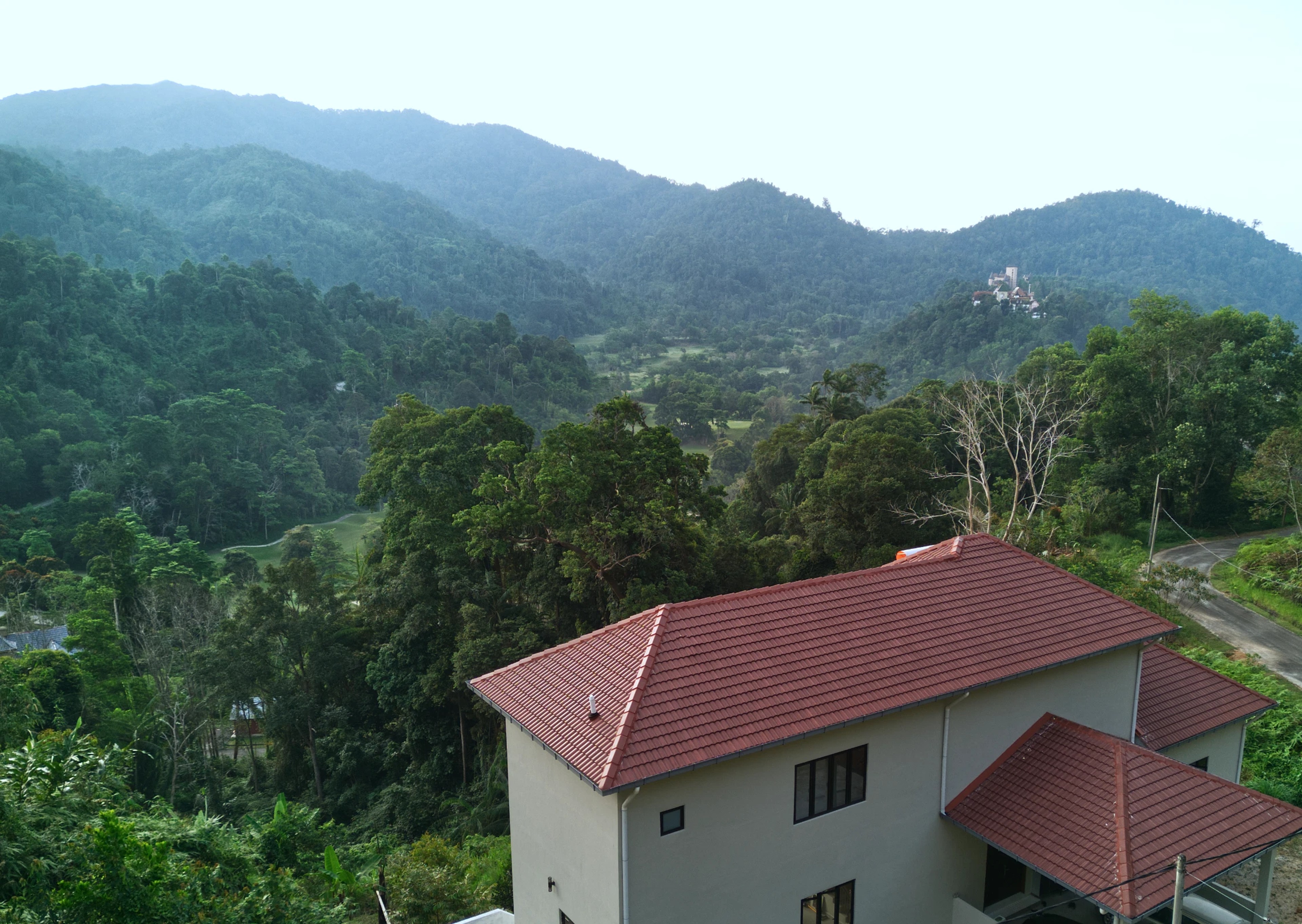Aerial view of the retreat and valley
