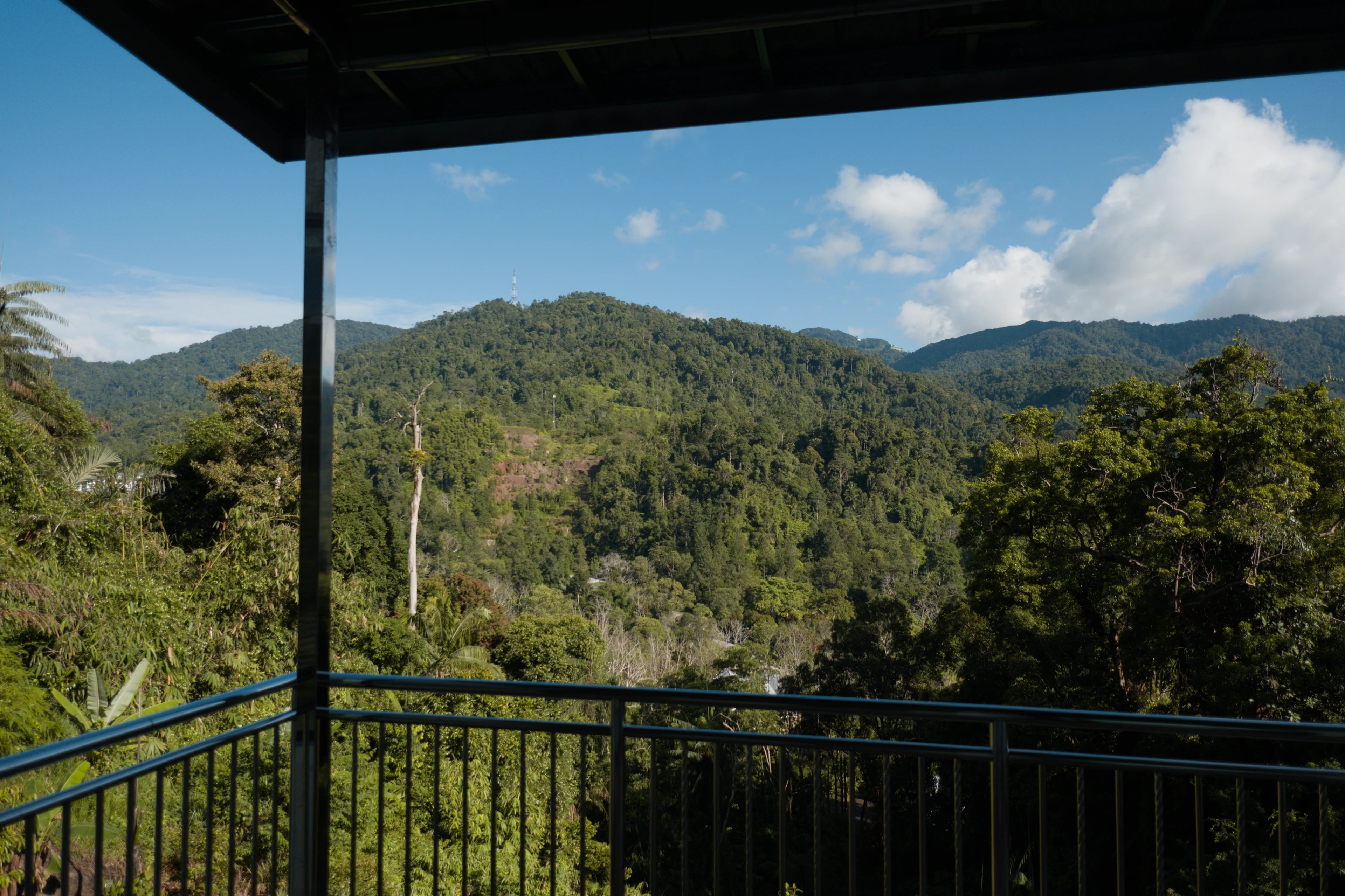 View from the covered balcony