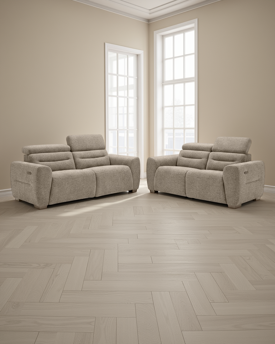 Munich Electric Recliner Beige 3+2 Seater