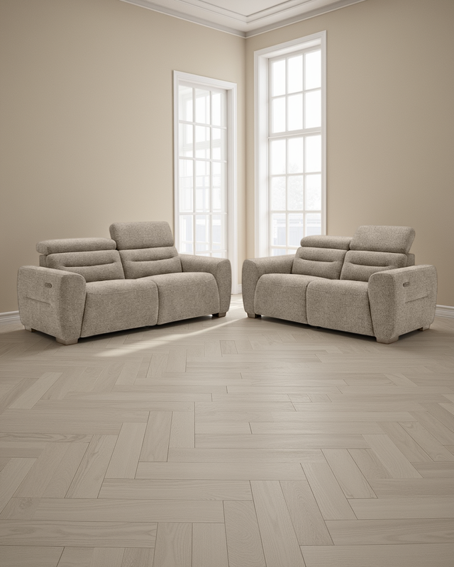 Munich Electric Recliner Beige 3+2 Seater