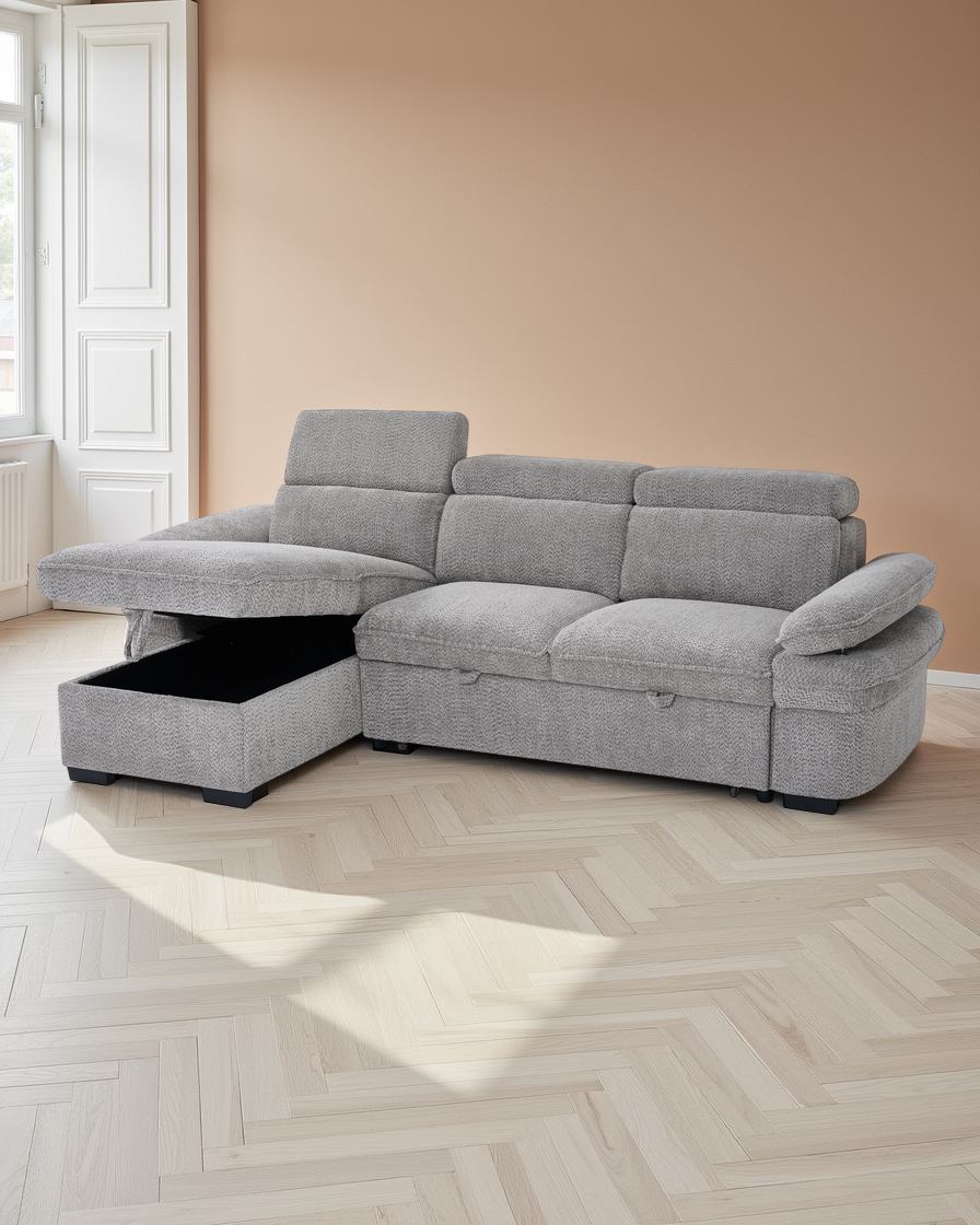 Valencia Sofabed Grey Universal Corner