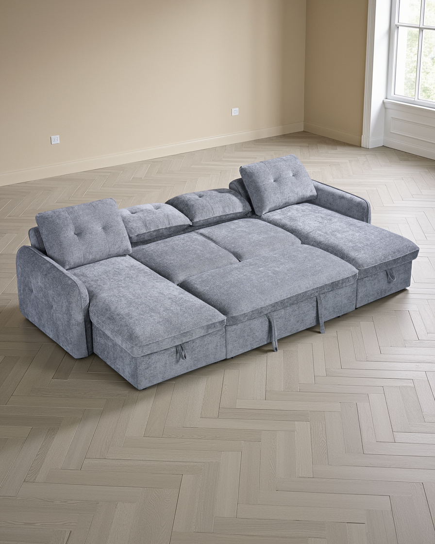 Liverpool Sofabed Grey U Shape Corner