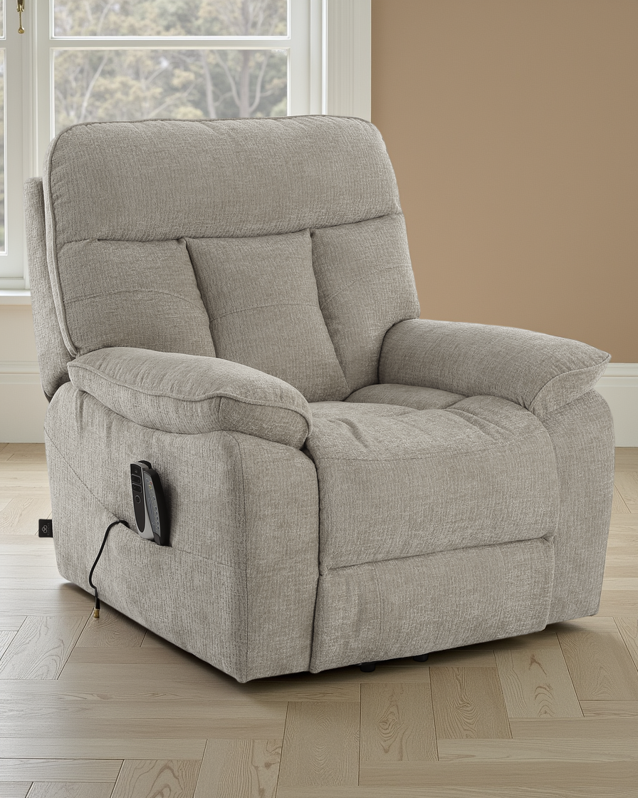 Amsterdam Rise and Recline Massage Chair Grey
