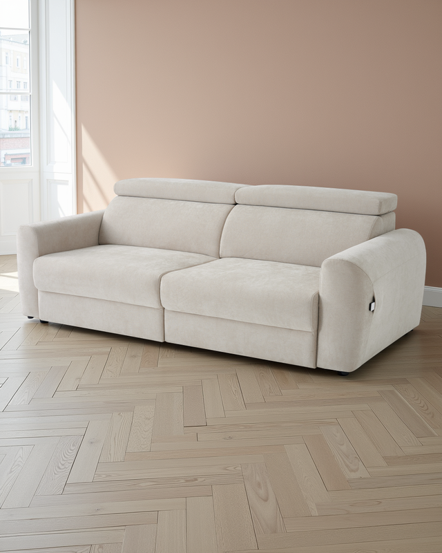 Rotterdam Electric Sofabed Beige 3 Seater