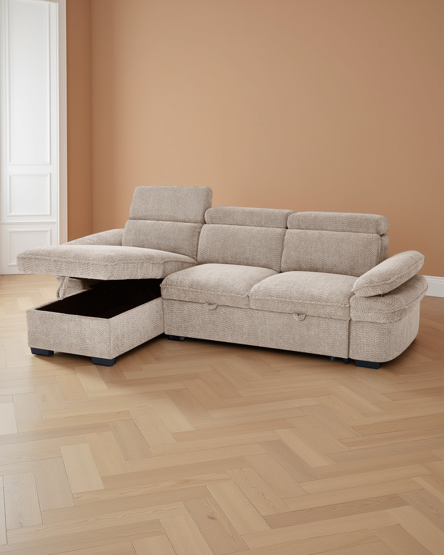 Valencia Sofabed Beige Universal Corner