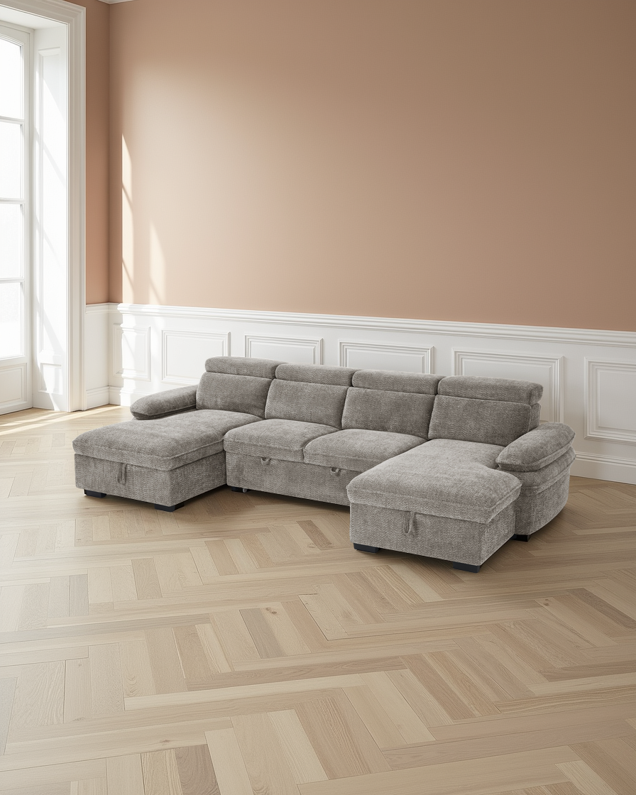 Valencia Sofabed Grey U Shape Corner
