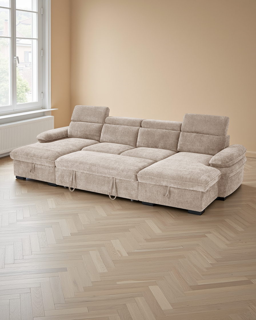 Valencia Sofabed Beige U Shape Corner