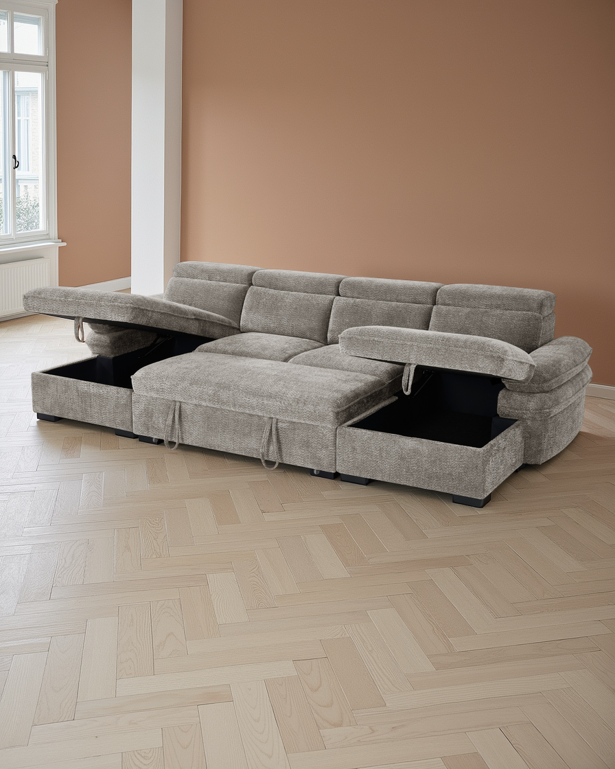 Valencia Sofabed Grey U Shape Corner
