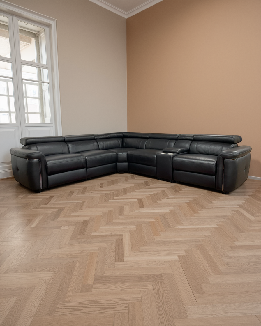 Vilnius Electric Recliner Sofa Black Large Corner