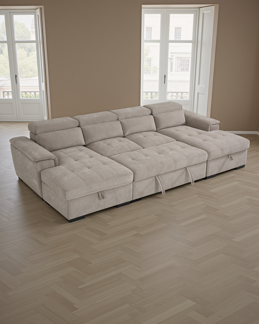 London Sofabed Beige U Shape Corner