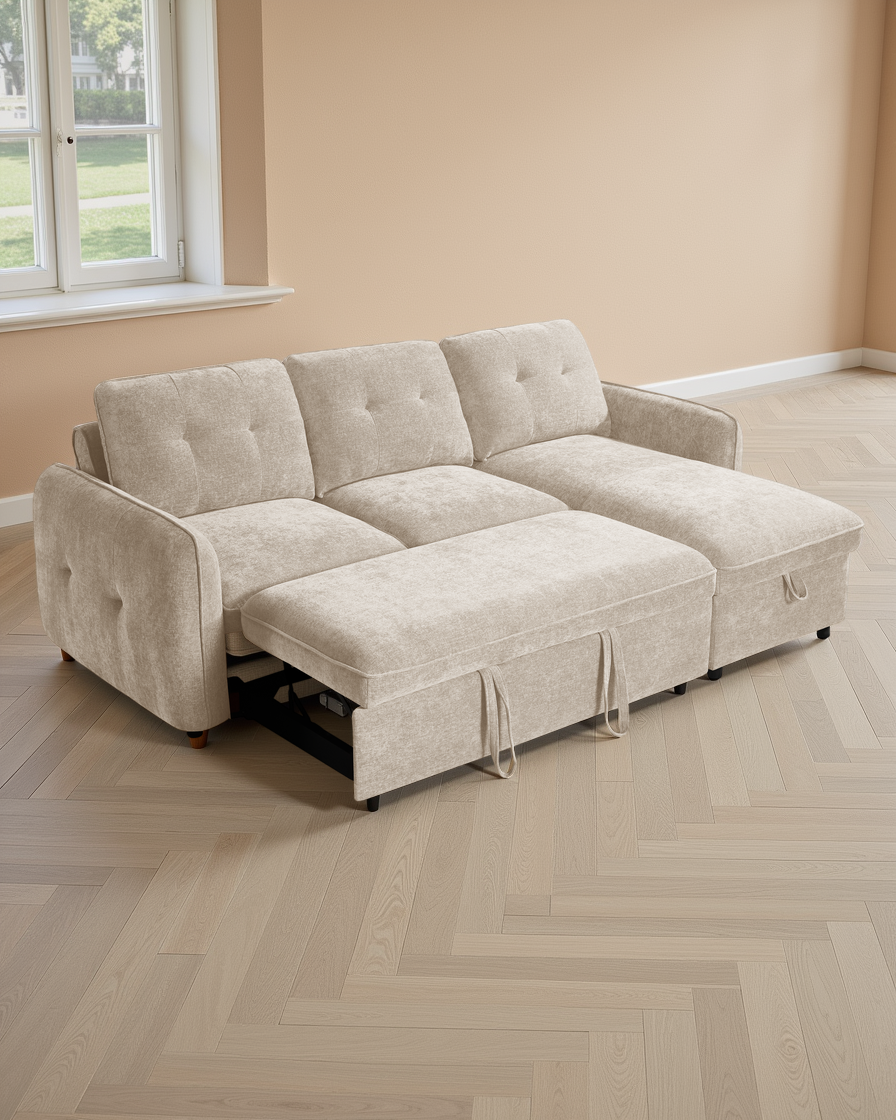 Liverpool Sofabed Beige Universal Corner
