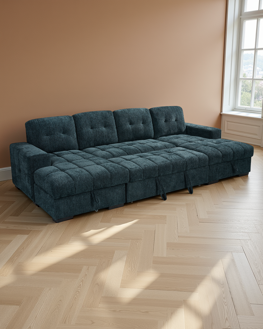 Oslo Sofabed Teal U Shape Corner