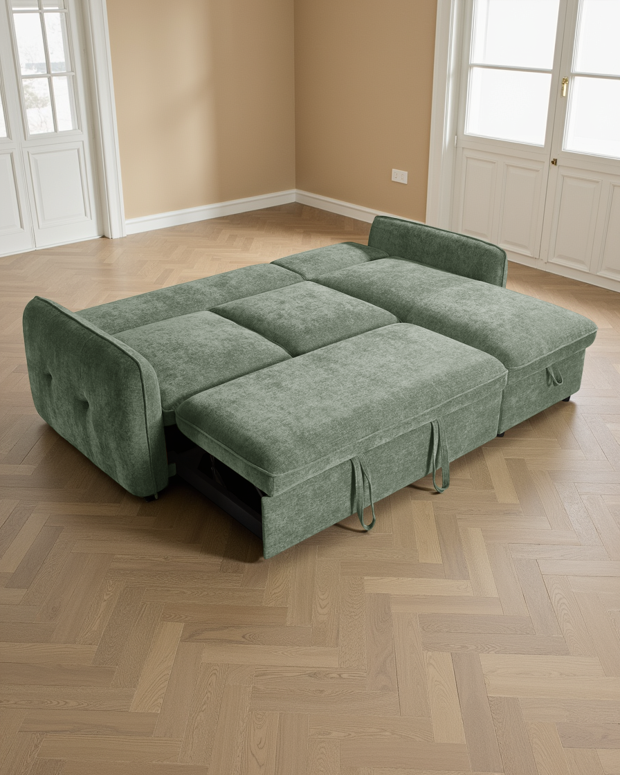 Liverpool Sofabed Green Universal Corner