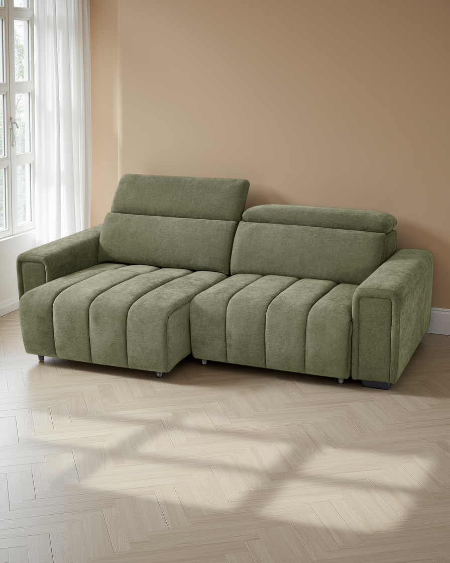 Manchester Electric Sofabed Green 3 Seater