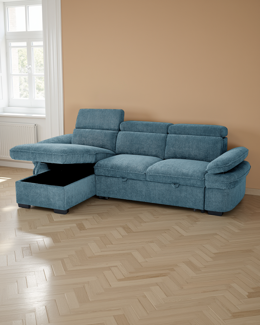 Valencia Sofabed Blue Universal Corner